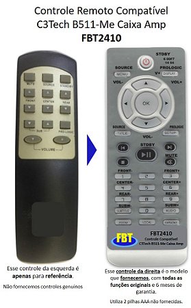 Controle Compatível para Home Theater C3 Tech B511-ME B3191-MZ FBT2410