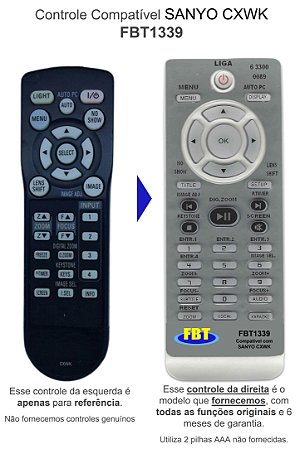 Controle Compatível SANYO proj PLC XF46 47 FBT1339