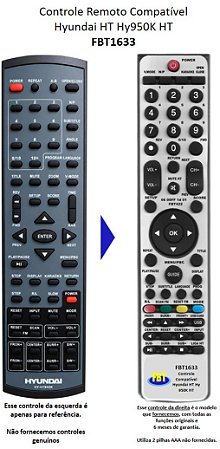 Controle Remoto Compatível Hyundai Hy950K FBT1633