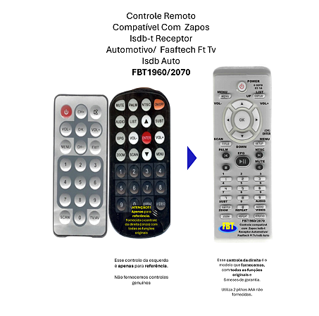 Controle Compatível FAAFTECH FT DVD II FBT1960/2070
