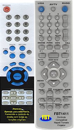 Controle Compatível Napoli Toma Projetor FBT1411