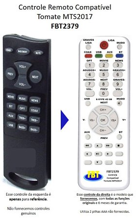 Controle Compatível para Soundbar Tomate FBT2379