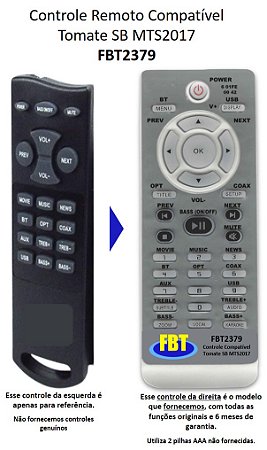Controle Compatível para Soundbar Tomate FBT2379