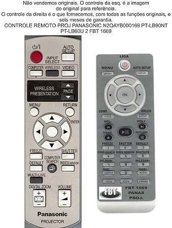 Controle Compatível para Projetor Panasonic N2qayB000169 Pt-Lb90nt FBT1669