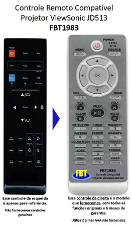 Controle Compatível para Projetor Viewsonic Pjd5132 FBT1983