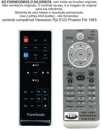 Controle Compatível para Projetor Viewsonic Pjd5132  FBT1983