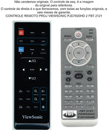 Controle Compatível para Projetor Viewsonic Vs14193 Vs14555 Vs14553 Vs14195 Vs14554 FBT2121
