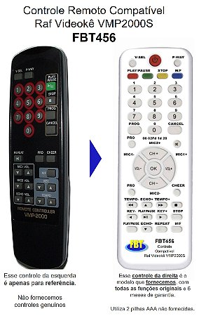 Controle Compatível RAF VMP2000/A/S FBT456