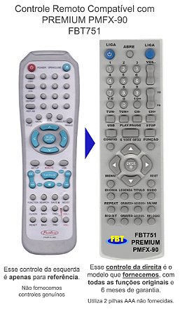 PREMIUM HOME PMFX-90 Controle Compatível FBT751