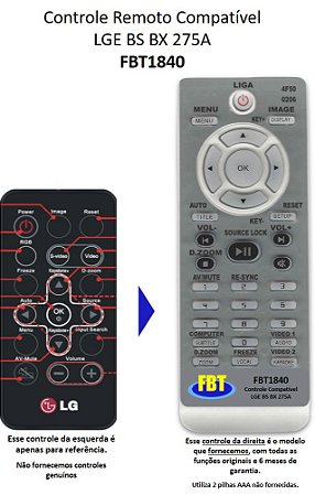 Controle Remoto Compatível - Projetor LG BS275 BX275 FBT1840