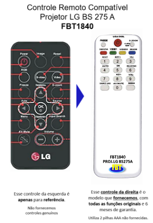 Controle Remoto Compatível - Projetor LG BS275 BX275 FBT1840