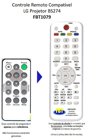 Controle Remoto Compatível - Projetor LG DS125 325B/JD BS274 254 BX324 254 FBT1079