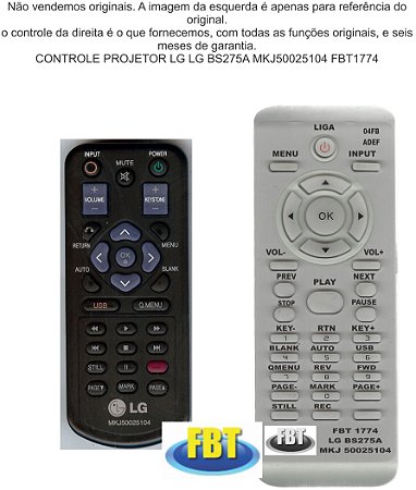 Controle Remoto Compatível - Projetor LG BS275A MKJ50025104 FBT1774