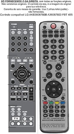 Controle Remoto Compatível - LG AKB36087603 HT503 AKB36087608