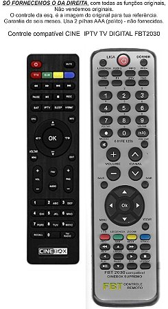 Controle Compatível CINEBOX IPTV FANTASIA OPTIMO FBT2030