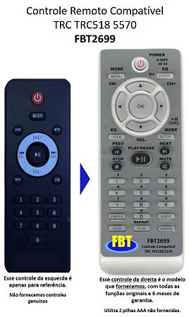 Controle Compatível TRC CX AMP TRC 518 5570 FBT2699