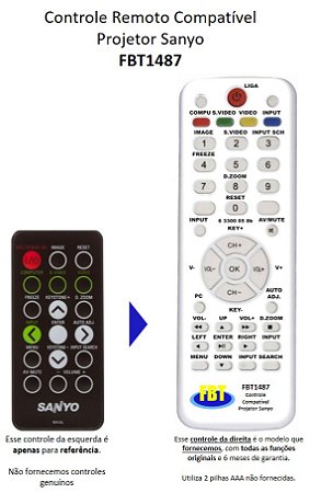 Controle Compatível SANYO PROJ PDG DSU30 MXAL FBT1487