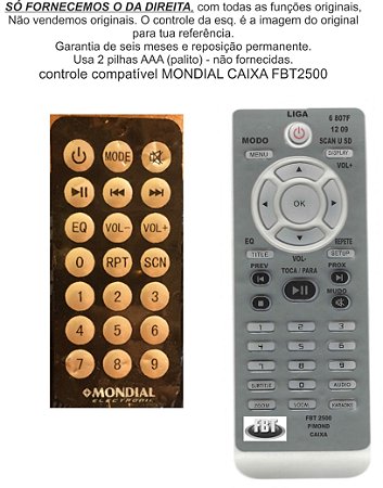 Controle Compatível  HOMETHEATER HT-12 MULTI HOME FMII FBT2500