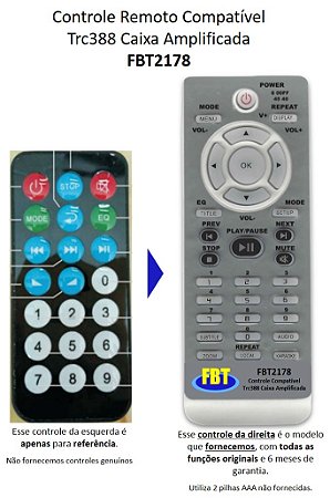 Controle Compatível Trc 388 Mp30x 389 Fbt2178