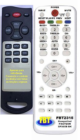 Controle Compatível Com Caixa Amp C3tech Sp 365b Bk Fbt2315