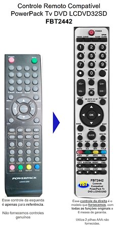 Controle Compatível  Powerpack LCDDVD32SD 22SD 26SD FBT2442