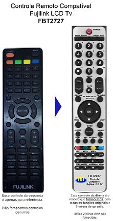Controle Compativel FUJILINK LCD TV FBT2727