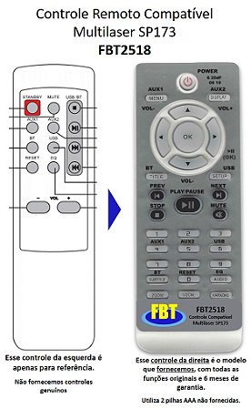 Controle Compatível Multilaser Sp173 Fbt2518