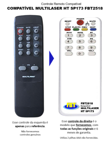 Controle Compatível Multilaser Sp173 Fbt2518