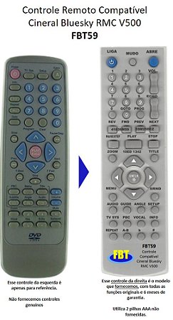 Controle Remoto Compatível BLUESKY DVDK 1232 FBT59