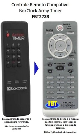 Controle Remoto Compatível BoxClock Action Timer FBT2733