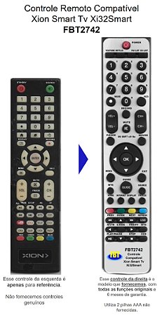 Controle Compatível Xion Led Smart Tv Xi32 40 55 Fbt2742