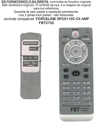 Controle Compatível Para FORCELINE SPC5110C CX AMP FBT2732