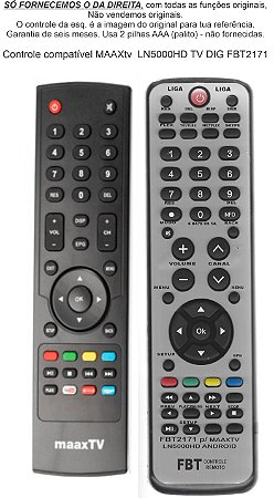 controle compatível MAAXTV LN5000HD ANDROID FBT2171