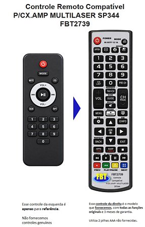 Controle Compatível Multilaser Cx Amp Sp344 Fbt2739