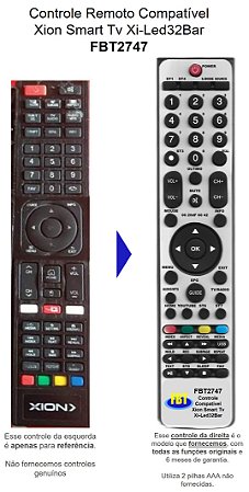 Controle Compatível Com XION LED XI-LED32BAR FBT2747