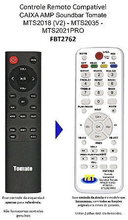 Controle Compatível Soundbar Tomate MTS2018-V2 - MTS2035 Fbt2762