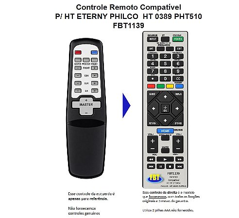 Controle Compativel Com Ht Goldship 0389 E PHT510 FBT1139