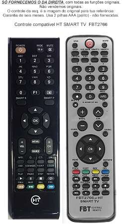 Controle Compatível Com HT SMART TV FBT2766