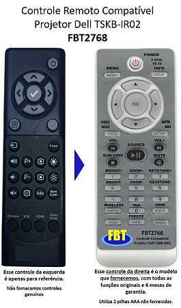 Controle Compatível Dell Tskb-ir02 4320 7760 S560 Fbt2768