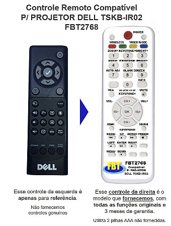 Controle Compatível Dell Tskb-ir02 4320 7760 S560 Fbt2768