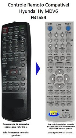 Controle Compatível Com HYUNDAI HY MDV6 USB FBT554