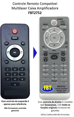 Controle Compatível Com MULTILASER CX AMP FBT2752