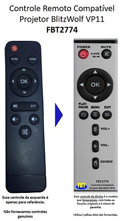 Controle Compatível Com BLITZWOLF PROJ VP15 FBT2774