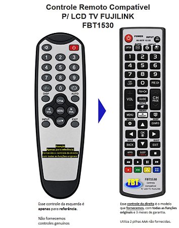 Controle Compatível Com Fujilink Fujion Tv Lcd 19 Fbt1530