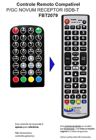 Controle Compativel Com Novum Gc Tv Dig Auto Fbt2079