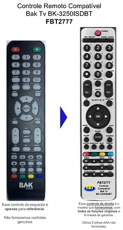Controle Compatível Com BAK LCD TV PREMIUM FBT2777