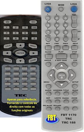 Controle Compativel Trc 188 Som Portatil Usb Fbt 1170