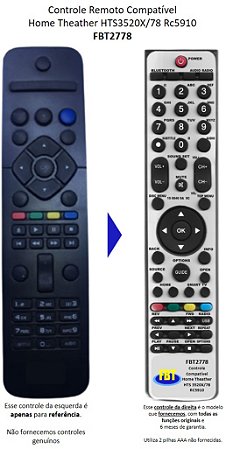 Controle Compatível Para PHILIPS HOME HTS3520X/78 3510 FBT2778
