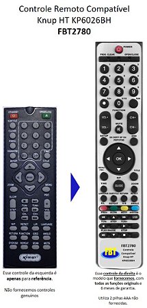 Controle Compatível Para KNUP MICROSYSTEM FBT2780