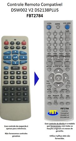 Controle Compatível Com DSW DSW002 V2 DS2138PLUS FBT2784